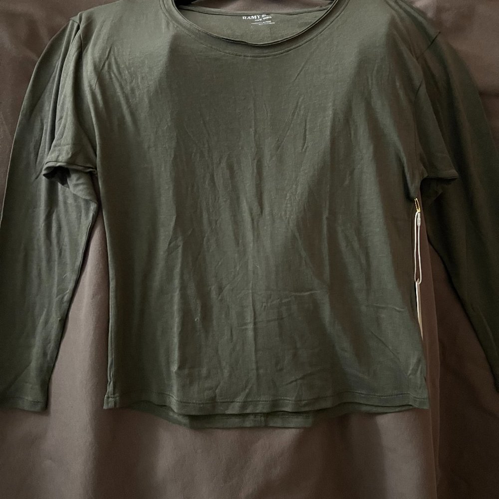 Ramy Brook Long Sleeve Knit Top, Size XXS, Olive, NWT